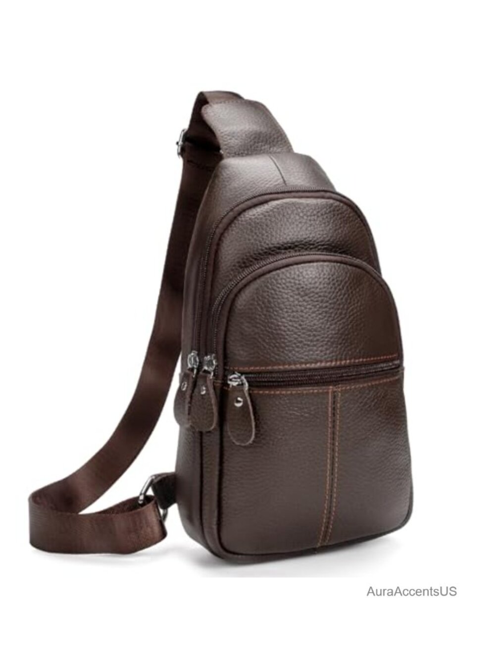 Genuine Leather Sling Crossbody Bag Chest Shoulder Bag Unisex Travel